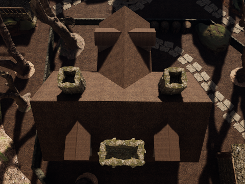Rustic Medieval Cliffside House 3D Модель