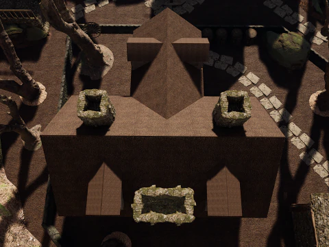 Rustik Orta&ccedil;ağ Cliffside Evi 3D Model