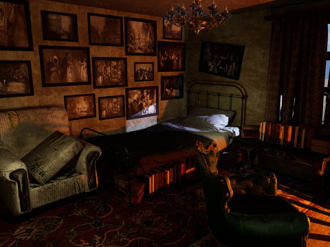 Victorian Nostalgia A Cozy Vintage Room Timeless Elegance Modelo 3D