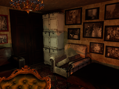 Victorian Nostalgia A Cozy Vintage Room Timeless Elegance 3D Model