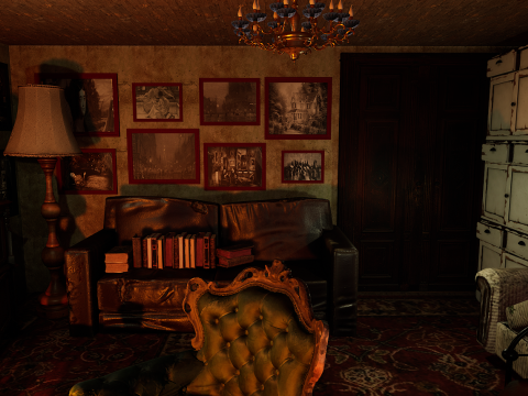 Victorian Nostalgia A Cozy Vintage Room Timeless Elegance 3D Model