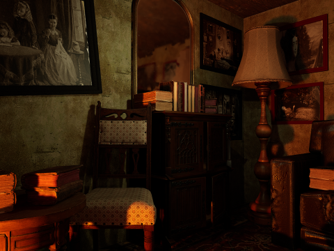 Victorian Nostalgia A Cozy Vintage Room Timeless Elegance 3D Model