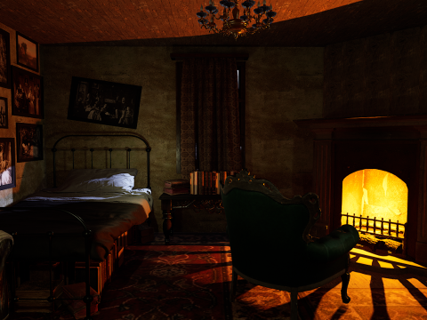 Victorian Nostalgia A Cozy Vintage Room Timeless Elegance 3D Model