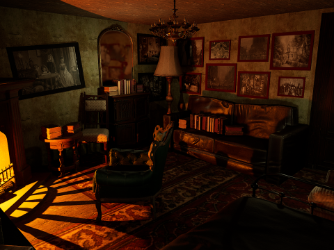 Victorian Nostalgia A Cozy Vintage Room Timeless Elegance 3D Model