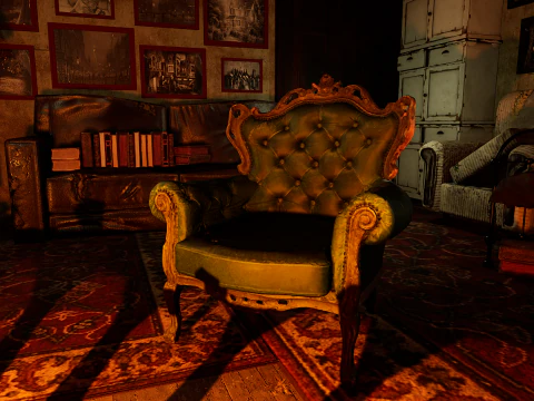 Victorian Nostalgia A Cozy Vintage Room Timeless Elegance 3D Model