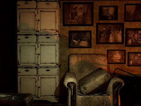 Victorian Nostalgia A Cozy Vintage Room Timeless Elegance 3D Model