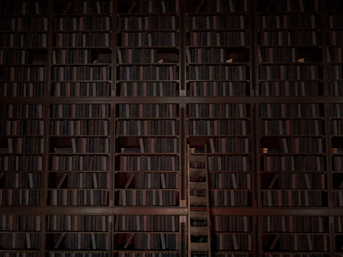 Gothic Victorian Library and Study Room 3D Model