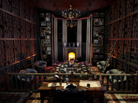 Gothic and Victorian Grand Manor Library 3D Модель