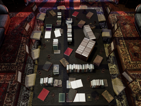 Gothic and Victorian Grand Manor Library 3D Model