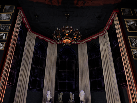 Gothic and Victorian Grand Manor Library 3D Model