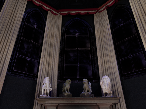 Gothic and Victorian Grand Manor Library 3D Model