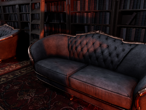 Gothic and Victorian Grand Manor Library 3D Model