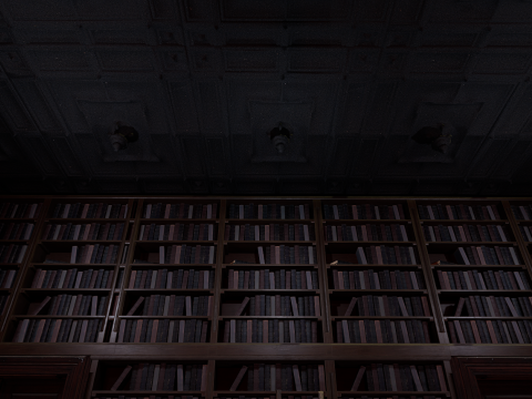 Gothic and Victorian Grand Manor Library 3D Model