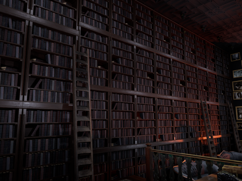Gothic and Victorian Grand Manor Library 3D Model