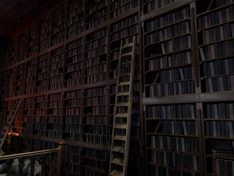 Gothic and Victorian Grand Manor Library 3D Model