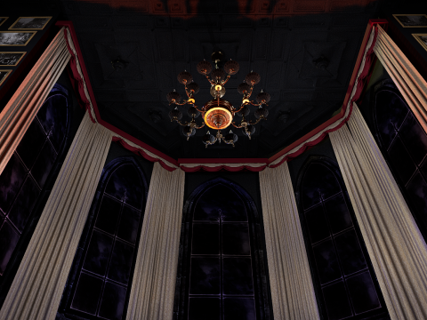 Gothic and Victorian Grand Manor Library 3D Model