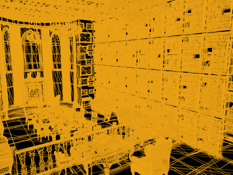 Gothic and Victorian Grand Manor Library 3D Model
