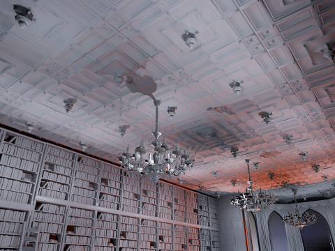 Gothic and Victorian Grand Manor Library 3D Model