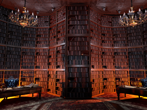 Unique Style Gothic and Victorian Library and Athenaeum 3Dモデル