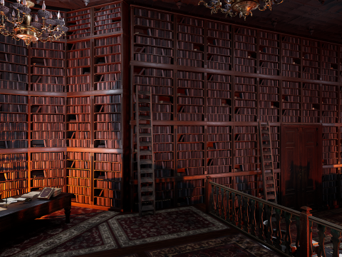 Unique Style Gothic and Victorian Library and Athenaeum 3Dモデル
