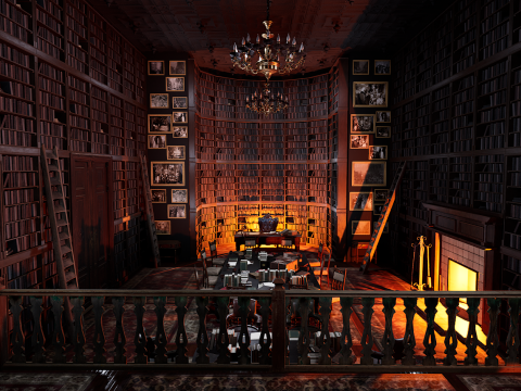 Unique Style Gothic and Victorian Library and Athenaeum 3Dモデル