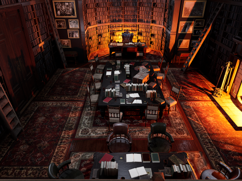 Unique Style Gothic and Victorian Library and Athenaeum 3Dモデル