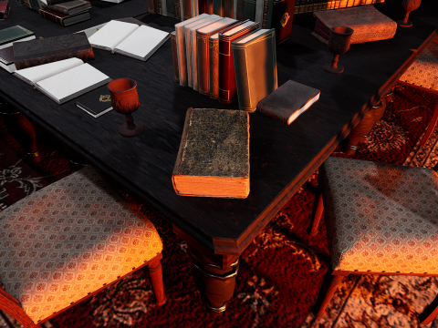Unique Style Gothic and Victorian Library and Athenaeum 3Dモデル