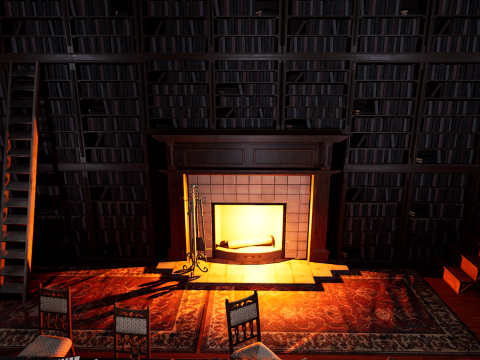 Unique Style Gothic and Victorian Library and Athenaeum 3Dモデル