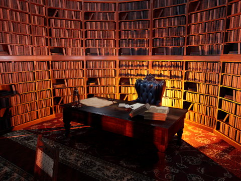 Unique Style Gothic and Victorian Library and Athenaeum 3Dモデル