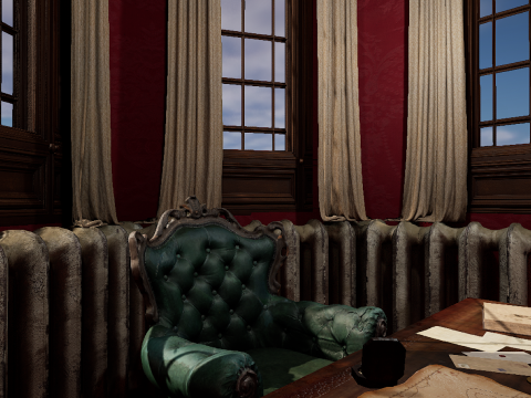 Vintage Victorian Castle Cozy Bedroom Modèle 3D