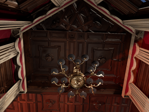 Vintage Victorian Castle Cozy Bedroom Modèle 3D