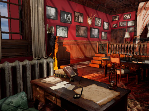 Quarto aconchegante do castelo vitoriano vintage Modelo 3D