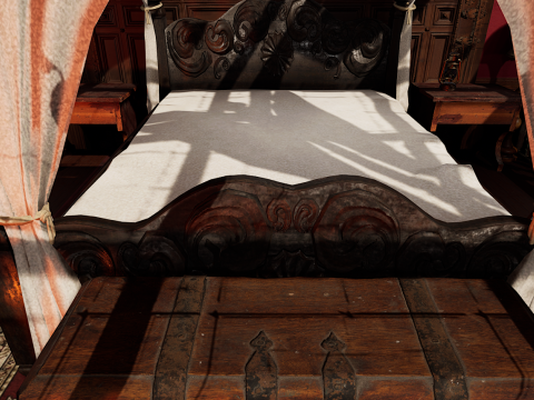 Vintage Victorian Castle Cozy Bedroom Modèle 3D
