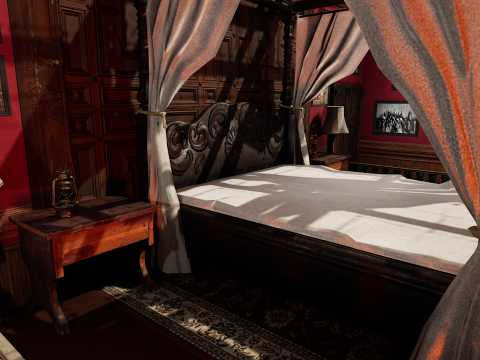Vintage Victorian Castle Cozy Bedroom Modèle 3D