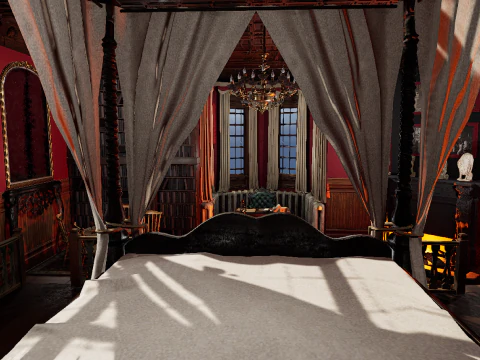 Quarto aconchegante do castelo vitoriano vintage Modelo 3D