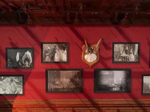 Quarto aconchegante do castelo vitoriano vintage Modelo 3D