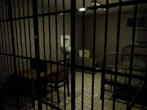 The Darkcell Prison Silent Wards 24 Cell 2 Storey Facility Modelo 3D