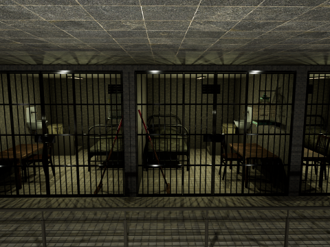 The Darkcell Prison Silent Wards 24 Cell 2 Storey Facility Modelo 3D