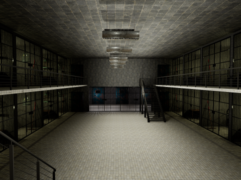 The Darkcell Prison Silent Wards 24 Cell 2 Storey Facility Modelo 3D