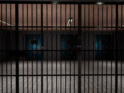 The Darkcell Prison Silent Wards 24 Cell 2 Storey Facility Modelo 3D
