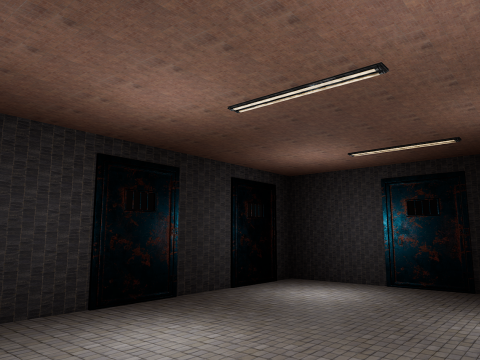 The Darkcell Prison Silent Wards 24 Cell 2 Storey Facility Modelo 3D