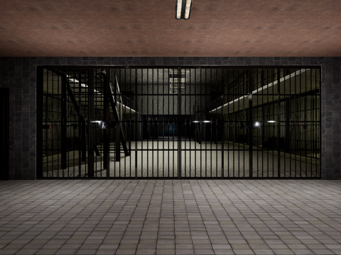 The Darkcell Prison Silent Wards 24 Cell 2 Storey Facility Modelo 3D