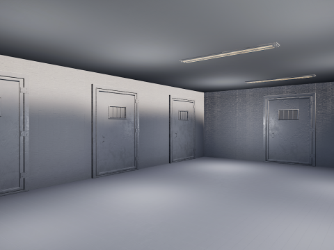 The Darkcell Prison Silent Wards 24 Cell 2 Storey Facility Modelo 3D