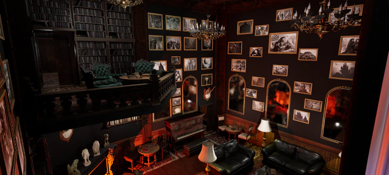 Magnifico e opulento soggiorno d'élite su 2 piani Un capolavoro grandioso e senza tempo Modello 3D .c4d .max .obj .3ds .fbx .stl .blend