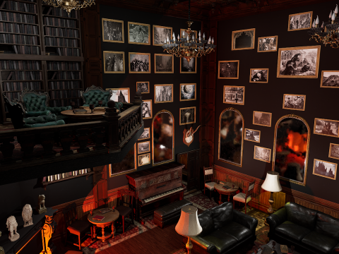 Magnificent Opulent Elite Living Room 2 Storeys A Grand and Timeless Masterpiece Modèle 3D