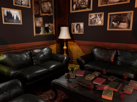 Magnifico e opulento soggiorno d'&eacute;lite su 2 piani Un capolavoro grandioso e senza tempo Modello 3D