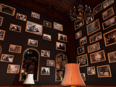 Magnifico e opulento soggiorno d'&eacute;lite su 2 piani Un capolavoro grandioso e senza tempo Modello 3D