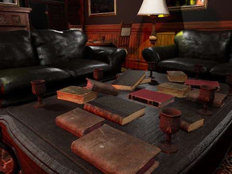 Magnifico e opulento soggiorno d'&eacute;lite su 2 piani Un capolavoro grandioso e senza tempo Modello 3D