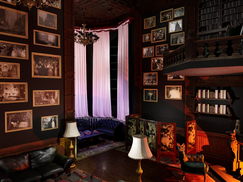 Magnifico e opulento soggiorno d'&eacute;lite su 2 piani Un capolavoro grandioso e senza tempo Modello 3D