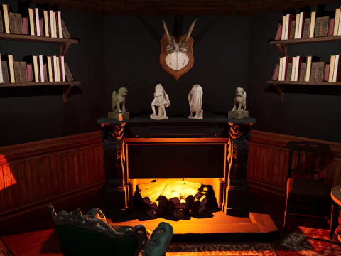 Magnifico e opulento soggiorno d'&eacute;lite su 2 piani Un capolavoro grandioso e senza tempo Modello 3D